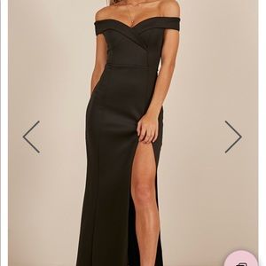 OffShoulder Black Dress (SHOWPO ONE FOR THE MONEY)
